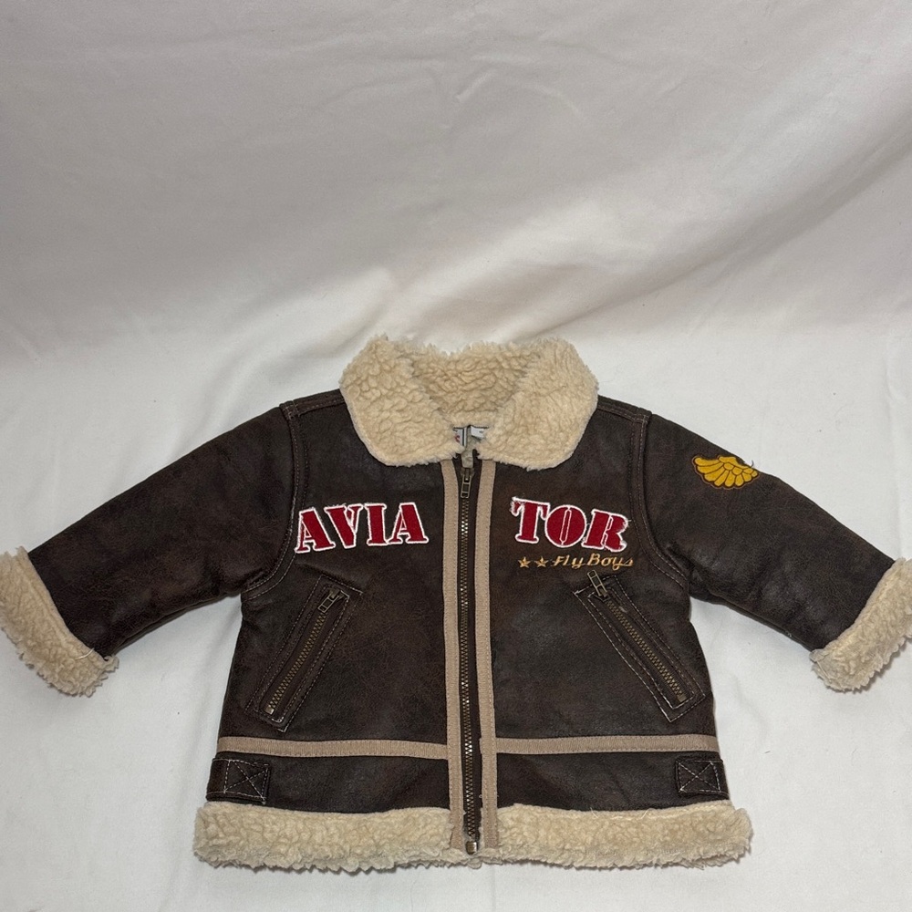 Vintage Little Rebels Aviator Sherpa Jacket